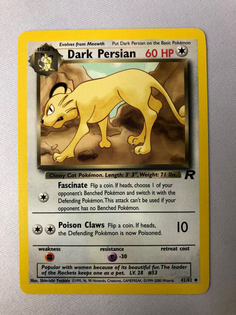 Dark Persian 42/82 Team Rocket Uncommon Pokemon Card NM