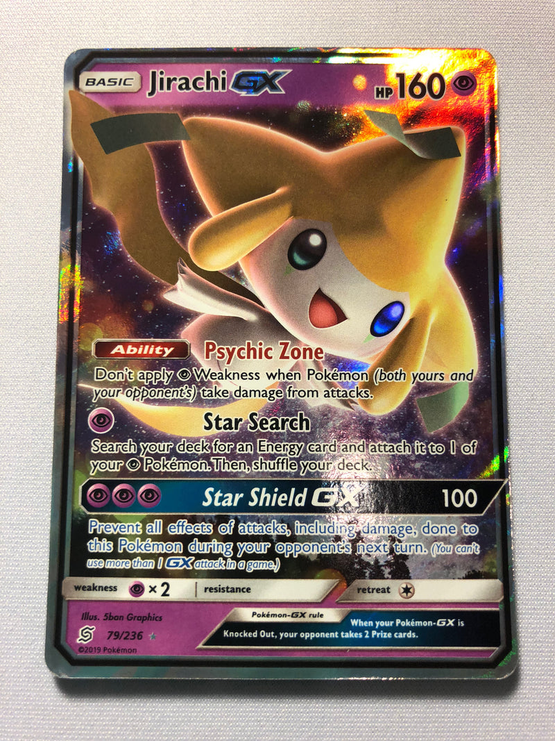 Jirachi GX 79/236 Ultra Rare Unified Minds Pokemon Card Near Mint Jirachi GX 79/236 Ultra Rare Unified Minds Pokemon Card Near Mint