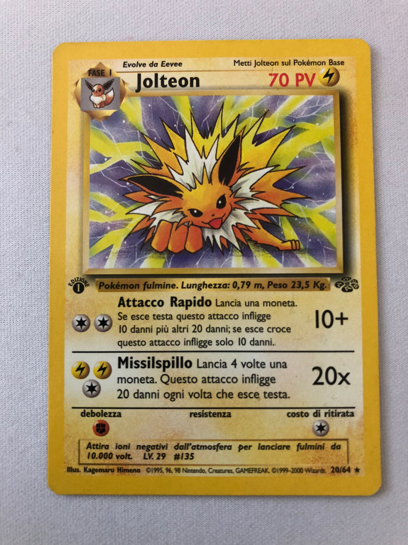 Jolteon 20/64 1st Edition Jungle Set Pokemon Card Near Mint