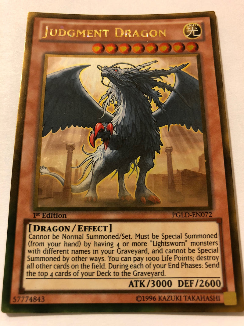 Yugioh Judgment Dragon PGLD-EN072 Gold Rare 1st Edition Near Mint