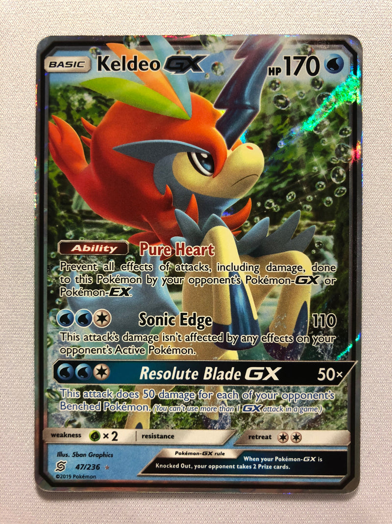 Keldeo GX 47/236 Holo Ultra Rare Unified Minds Pokemon Card Near Mint