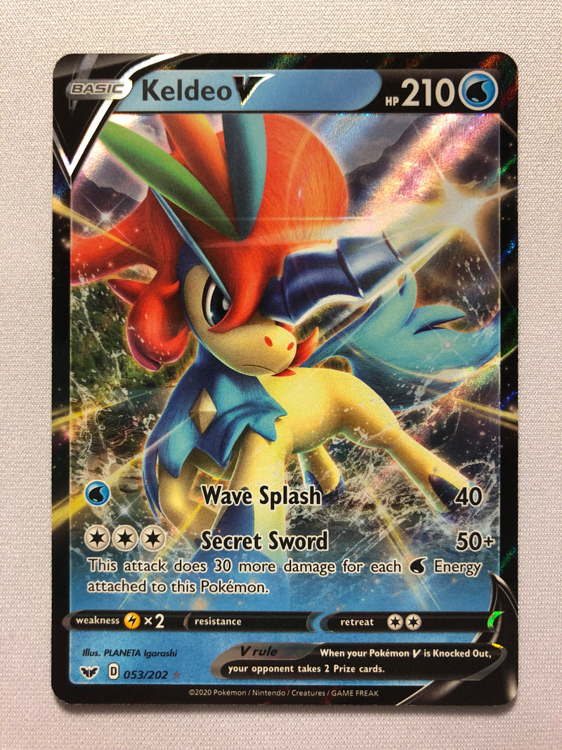 Keldeo V 053/202 Sword & Shield Base Set Holo Rare Pokemon Card Near M Keldeo V 053/202 Sword & Shield Base Set Holo Rare Pokemon Card Near M