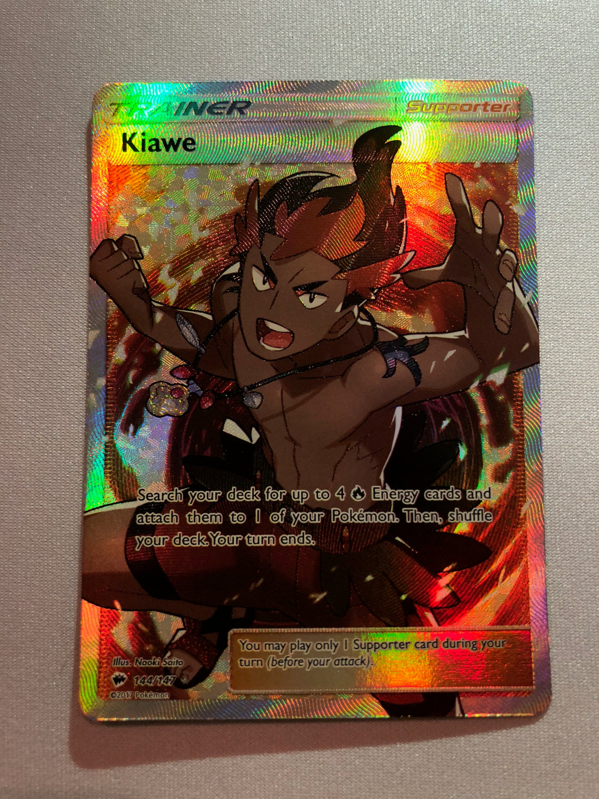 kiawe pokemon card price Kiawe 144/147 Burning Shadows Full Art Holo Pokemon Card Near Mint