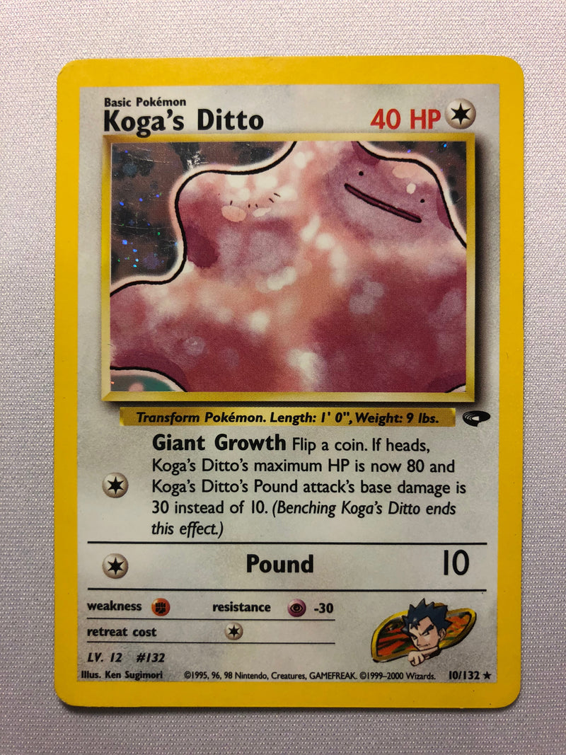 Koga's Ditto 10/132 Holo Rare Gym Challenge Pokemon Card Near Mint