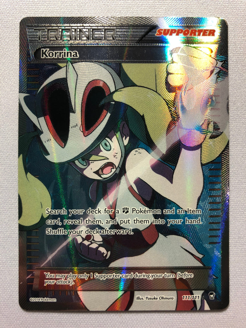 Korrina 111/111 XY Furious Fists Full Art Ultra Rare Pokemon Card Near Mint