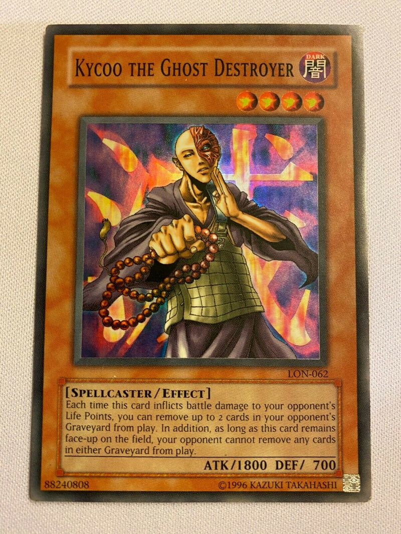 Yugioh Kycoo the Ghost Destroyer LON-062 Unlimited Edition Super Rare Near Mint