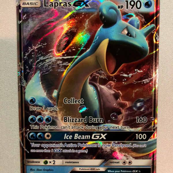 Lapras GX 35/149 Full Art Holo Rare Sun & Moon Pokemon Card Near Mint
