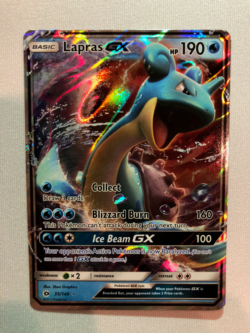 Lapras GX 35/149 Full Art Holo Rare Sun & Moon Pokemon Card Near Mint Lapras GX 35/149 Full Art Holo Rare Sun & Moon Pokemon Card Near Mint