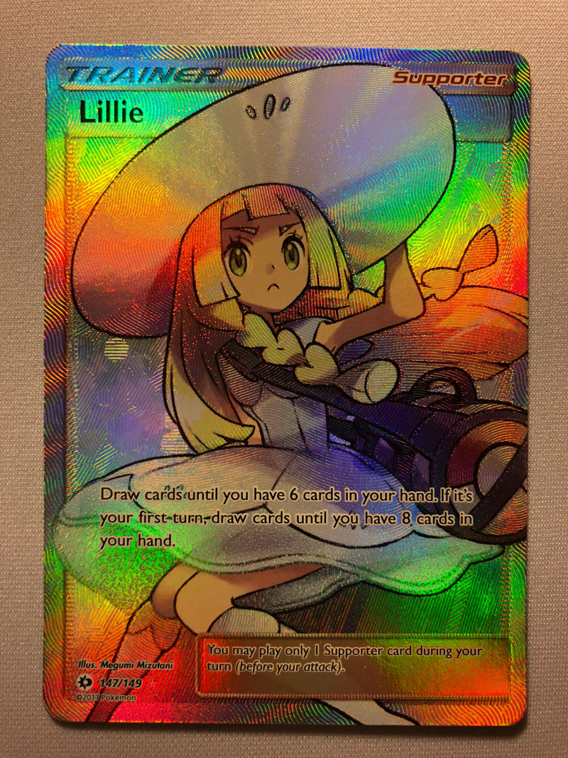 Lillie 147/149 Full Art Ultra Rare Full Art Holo Pokemon Card Near Min Lillie 147/149 Full Art Ultra Rare Full Art Holo Pokemon Card Near Min