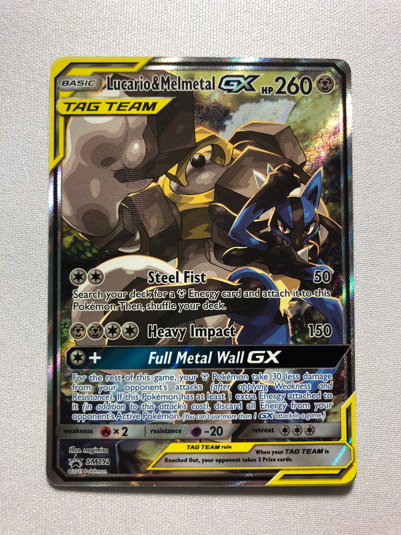 Lucario & Melmetal GX SM192 Tag Team Holo Rare Pokemon Card Near Mint Lucario & Melmetal GX SM192 Tag Team Holo Rare Pokemon Card Near Mint