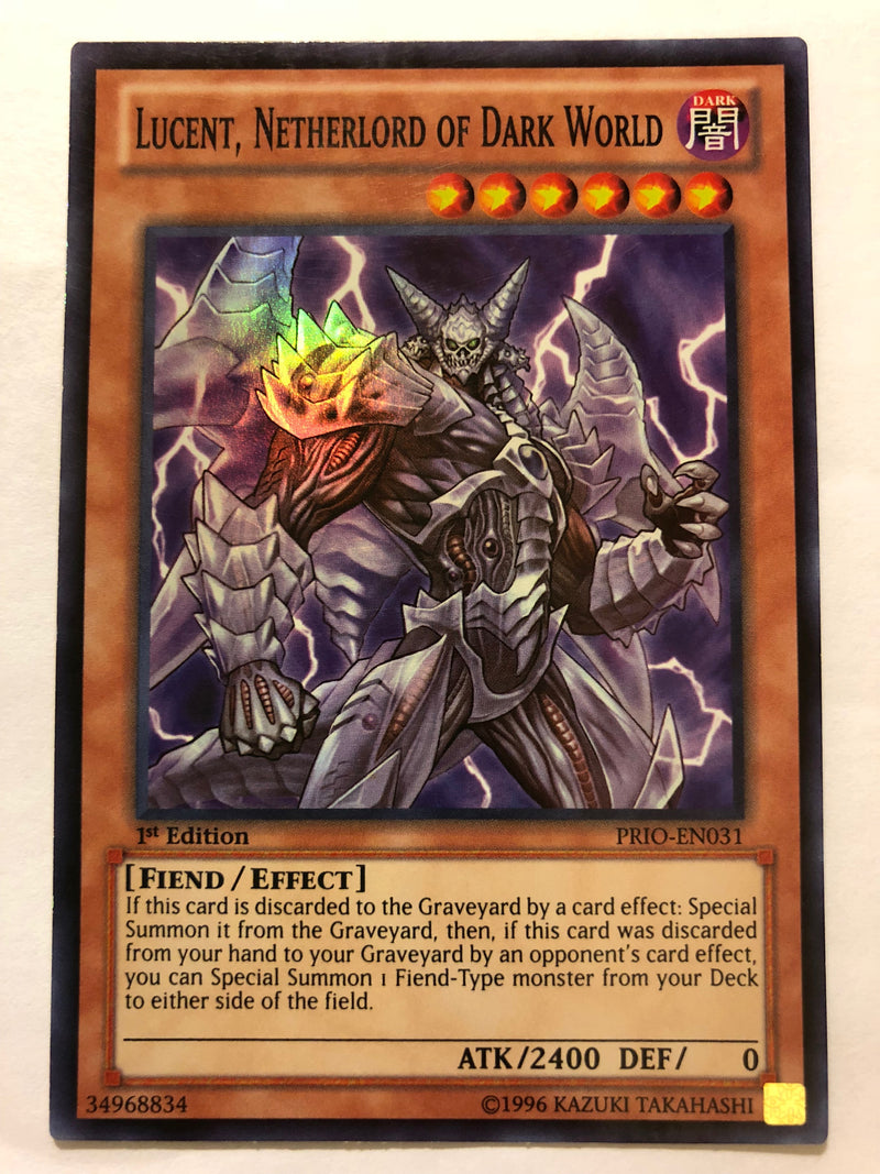Yugioh Lucent, Netherlord of Dark World PRIO-EN031 Super Rare 1st Edition Near Mint
