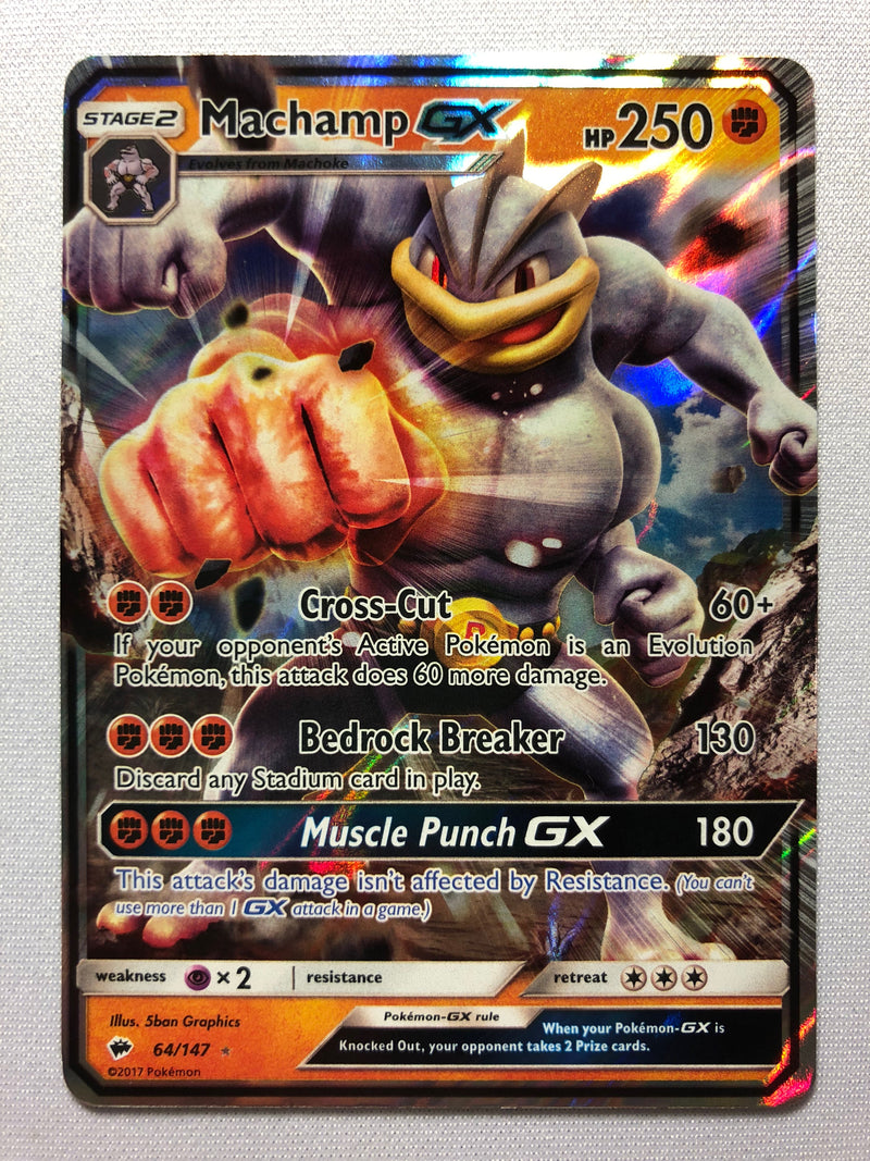 Machamp GX 64/147 Burning Shadows Holo Rare Pokemon Card Near Mint