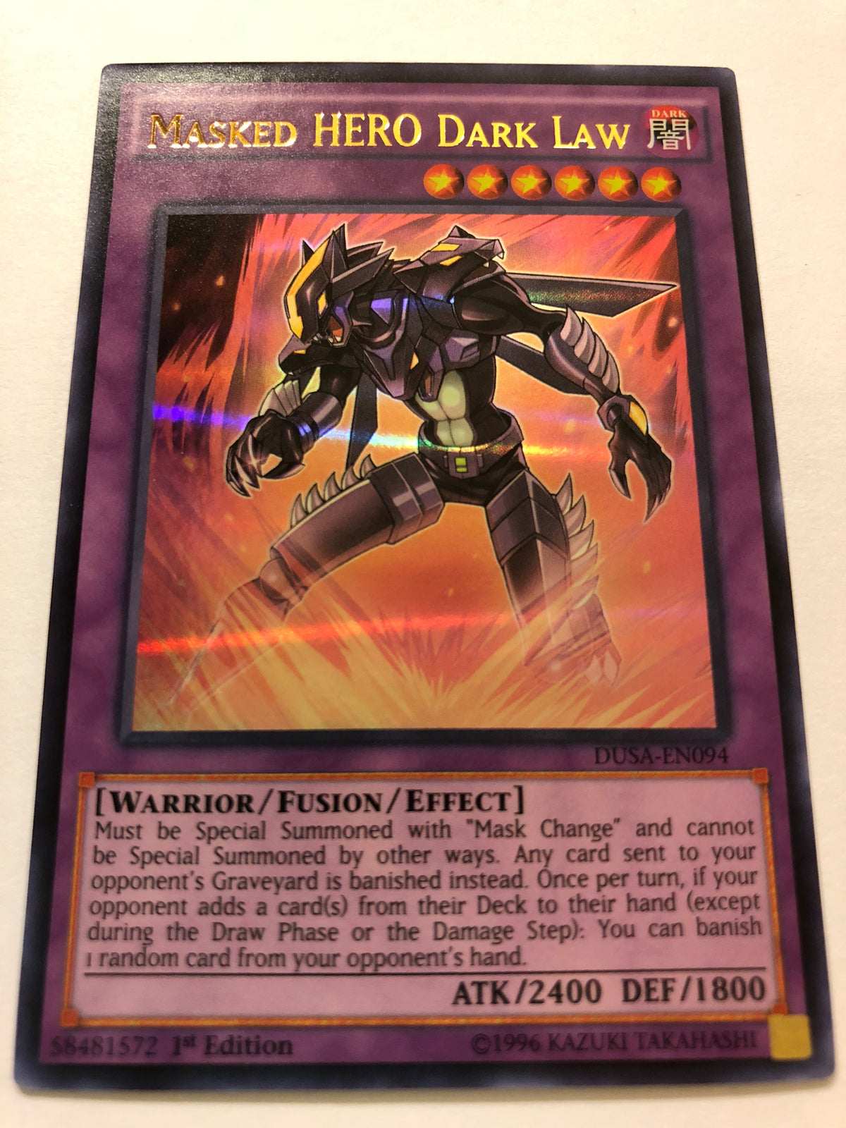Yugioh Masked HERO Dark Law DUSA-EN094 Ultra Rare 1st Edition Near Min