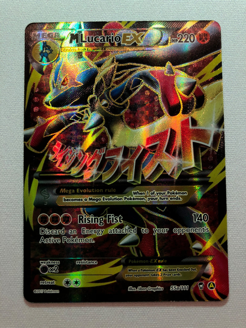 rare pokemon cards ex full art lucario M Lucario EX 55a/111 Full Art XY Furious Fists Holo Rare Pokemon Card