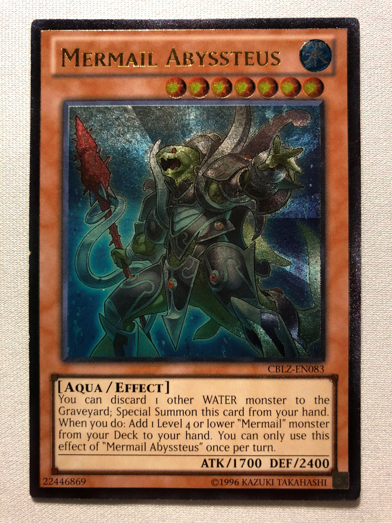 Yugioh Mermail Abyssteus CBLZ-EN083 Ultimate Rare Unlimited Edition Near Mint