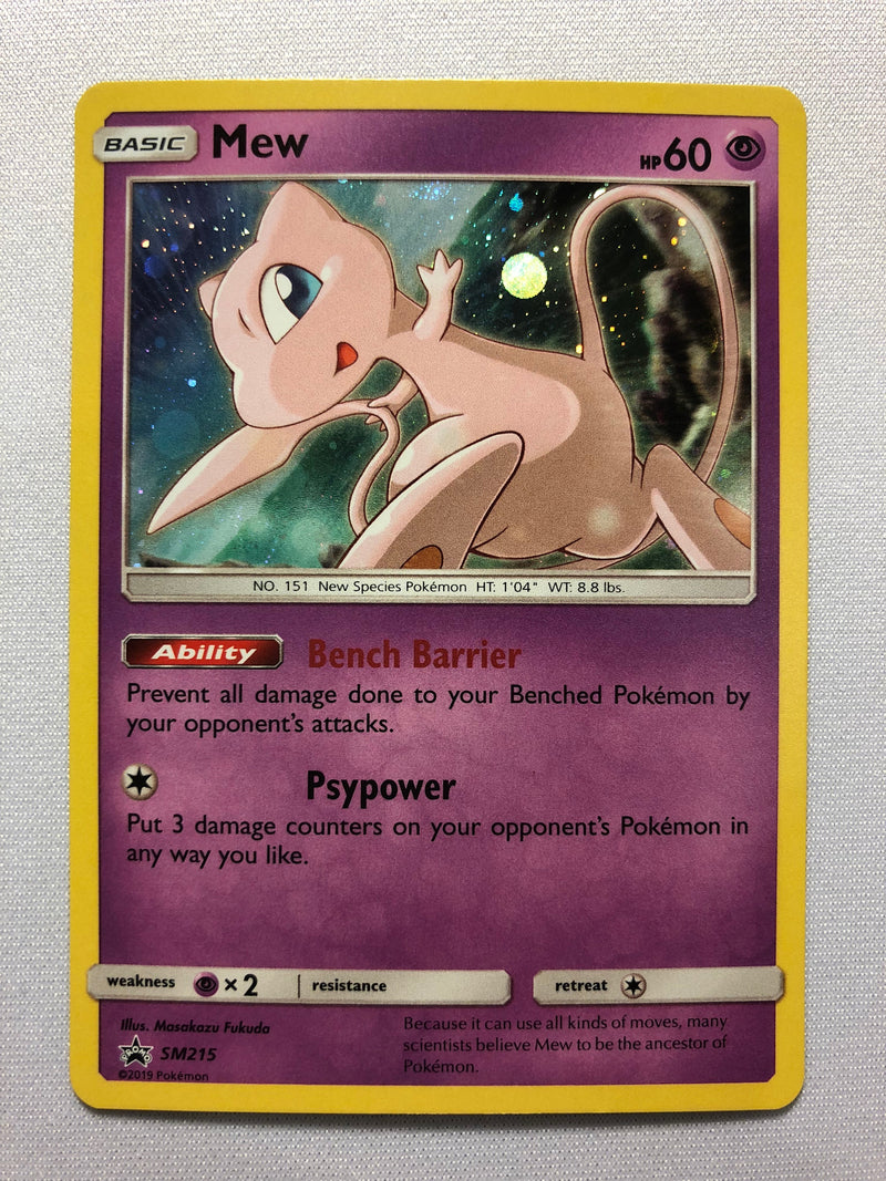Mew SM215 Black Star Promo Holo Rare Pokemon Card Near Mint
