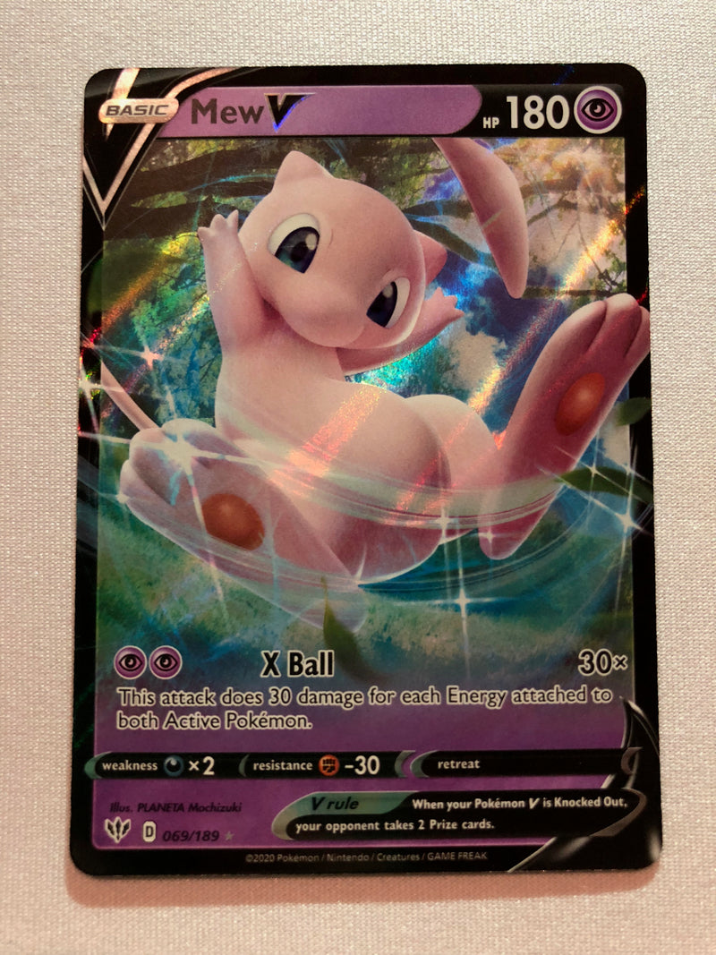Mew V 069/189 Darkness Ablaze Holo Ultra Rare Pokemon Card Near Mint