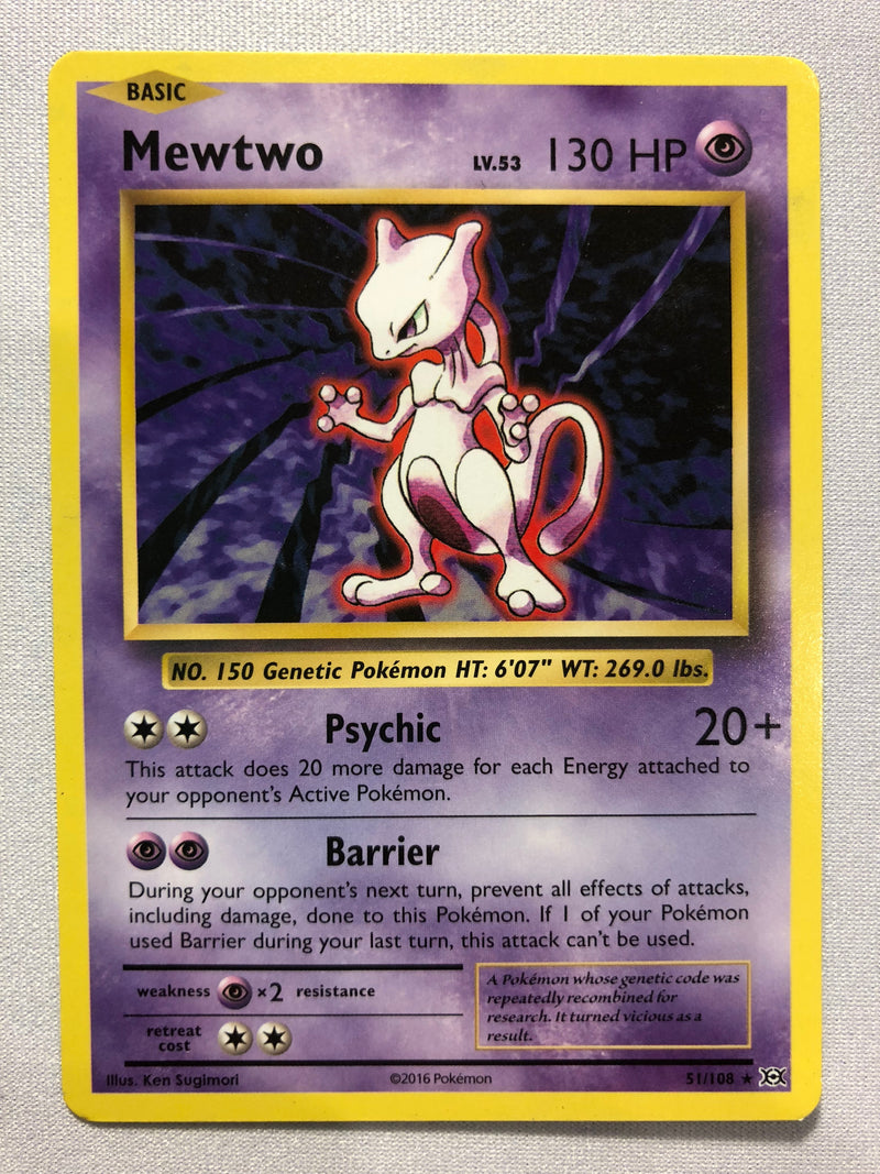 Mewtwo 51/108 Non-Holo Rare XY Evolutions Pokemon Card Near Mint Mewtwo 51/108 Non-Holo Rare XY Evolutions Pokemon Card Near Mint