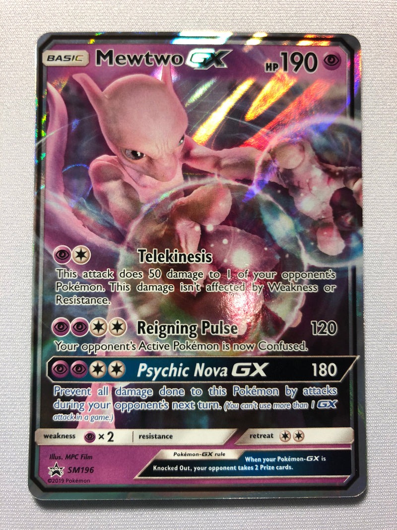 Mewtwo GX SM196 Black Star Promo Holo Rare Pokemon Card Near Mint