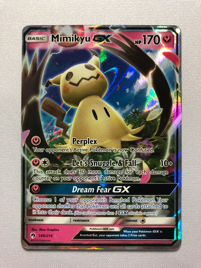 Mimikyu GX 149/214 Ultra Rare Lost Thunder Pokemon Card Near Mint