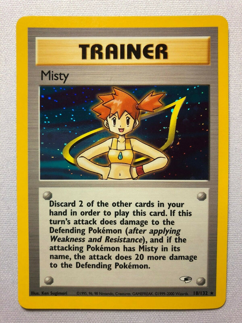 Misty Trainer 18/132 Holo Rare Gym Heroes Pokemon Card Mint/Near Mint