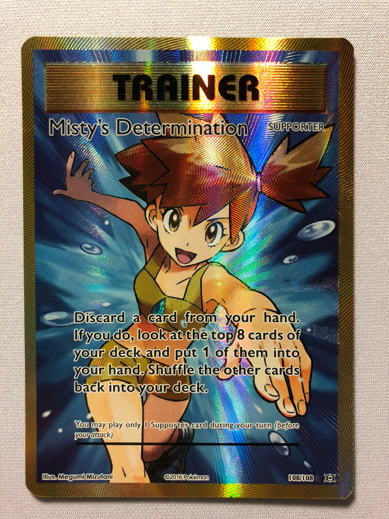 Misty's Determination 108/108 Holo Full Art Ultra Rare Pokemon Card Near Mint