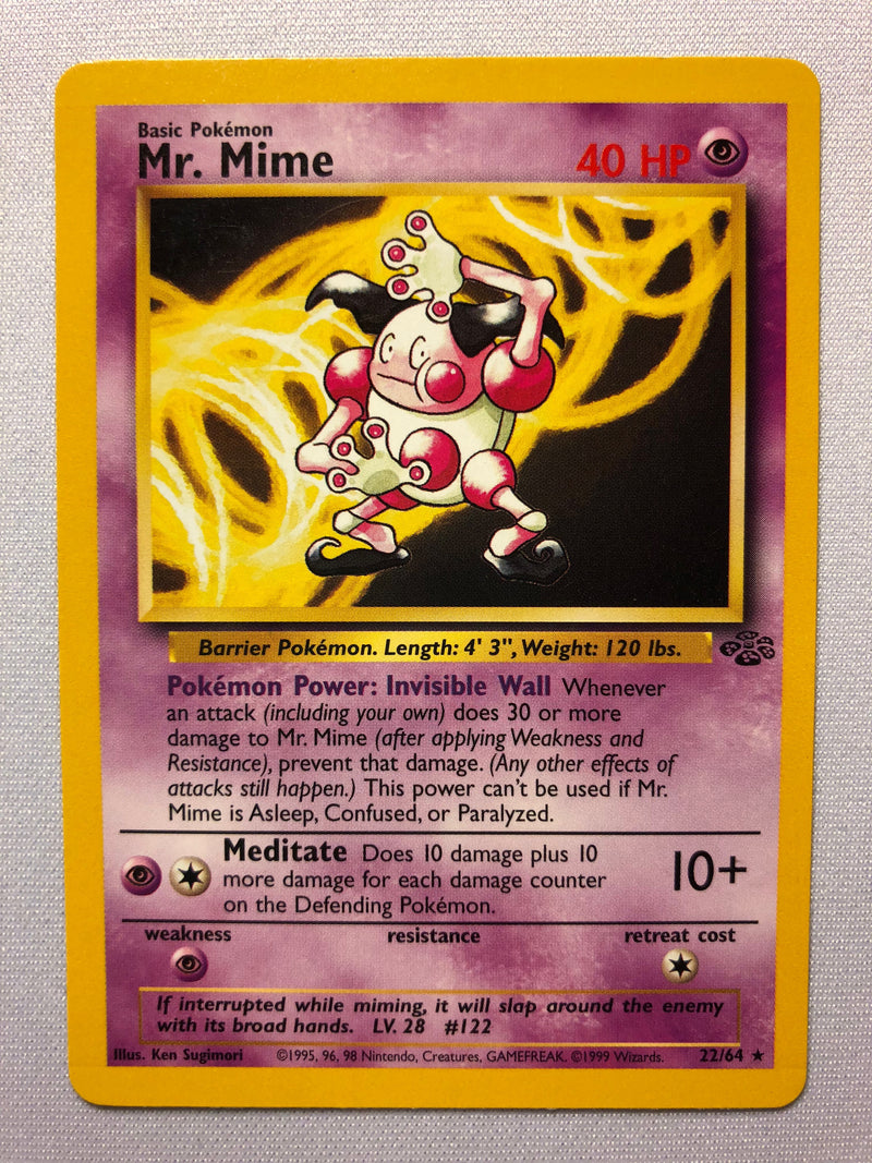 pokemon cards near mr Mr. Mime 22/64 Non-Holo Rare Unlimited Edition Pokemon Card Near Mint