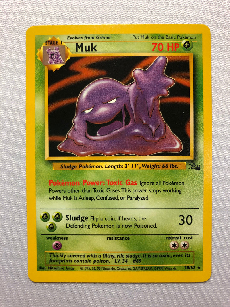 Muk 28/62 Non-Holo Fossil Set Rare Pokemon Card Near Mint