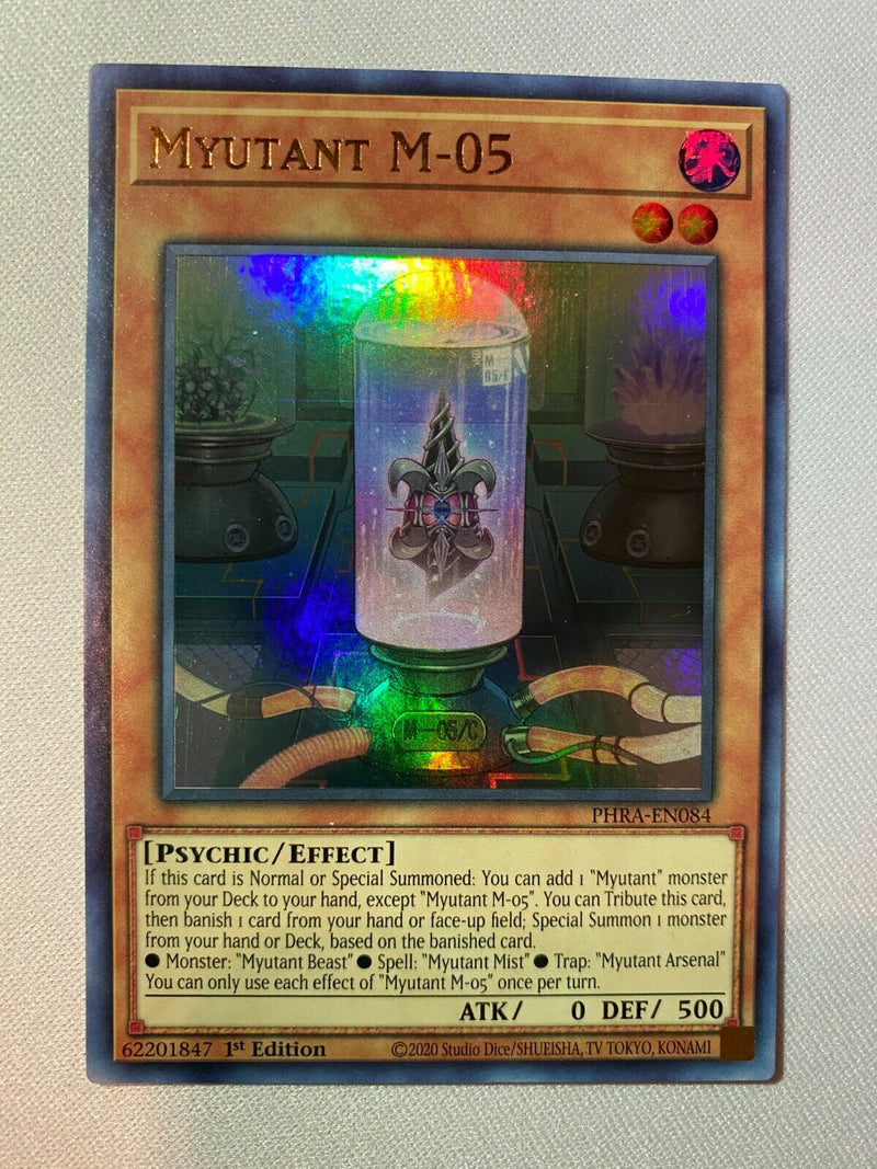 Yugioh Myutant M-05 PHRA-EN084 1st Edition Ultra Rare Near Mint Yugioh Myutant M-05 PHRA-EN084 1st Edition Ultra Rare Near Mint