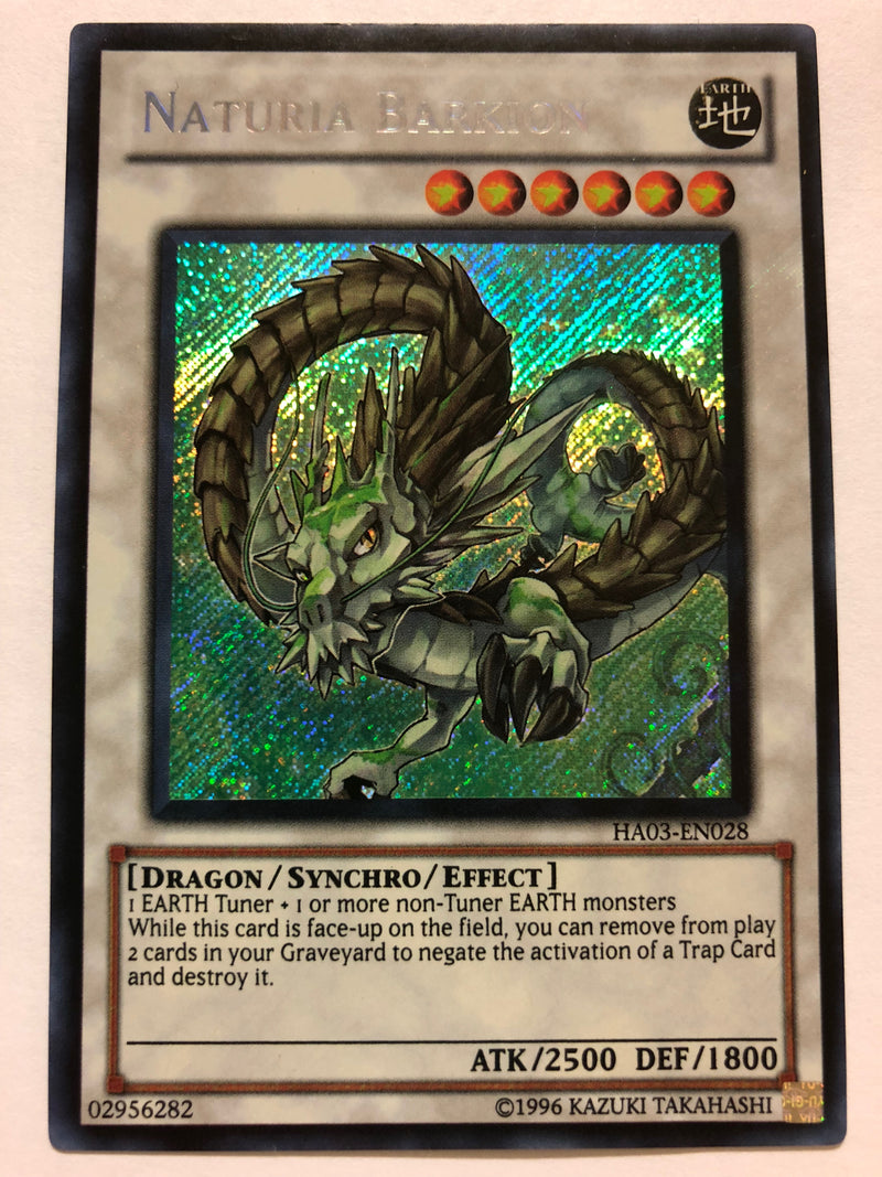 naturia cards yugioh Yugioh Naturia Barkion HA03-EN028 Secret Rare Unlimited Edition Near M