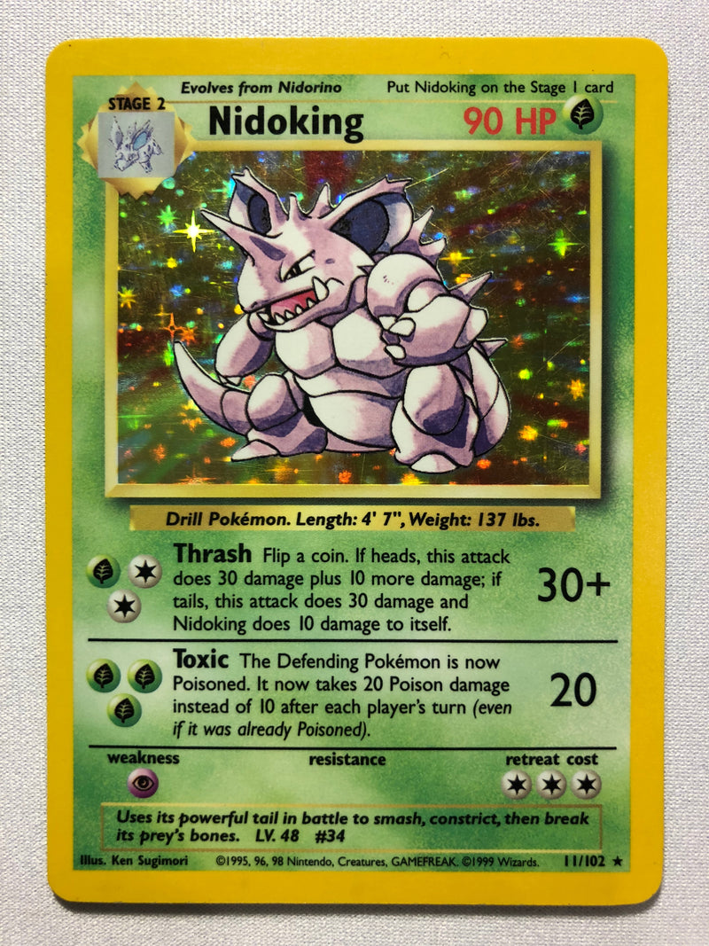 Nidoking 11/102 Base Set Holo Rare Pokemon Card Near Mint