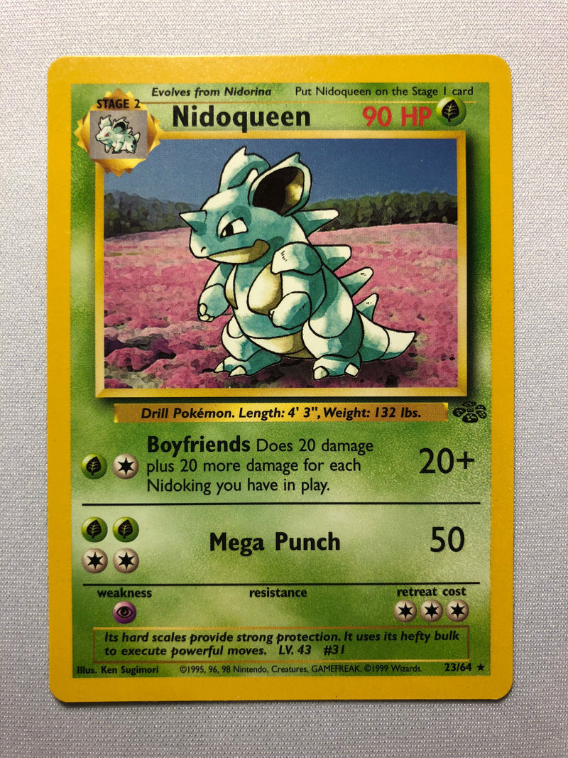 Nidoqueen 23/64 Rare Unlimited Edition Jungle Set Pokemon Card Near Mint