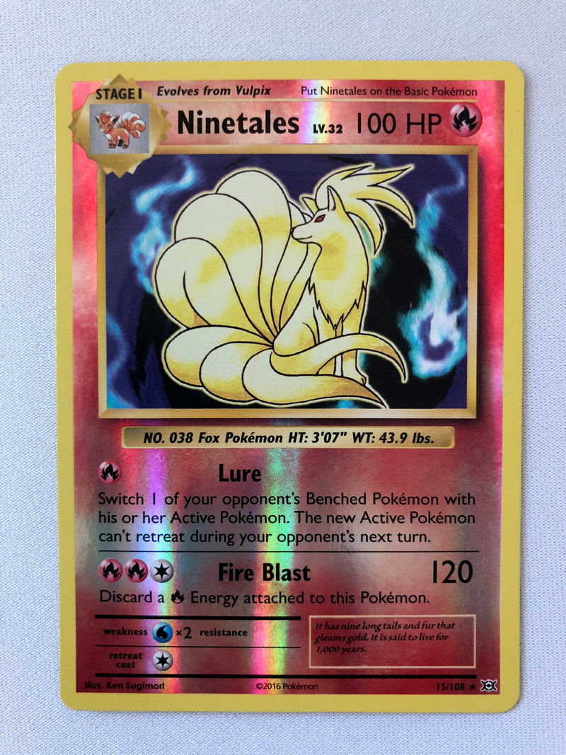Ninetales 15/108 Reverse Holo XY Evolutions Pokemon Card Near Mint