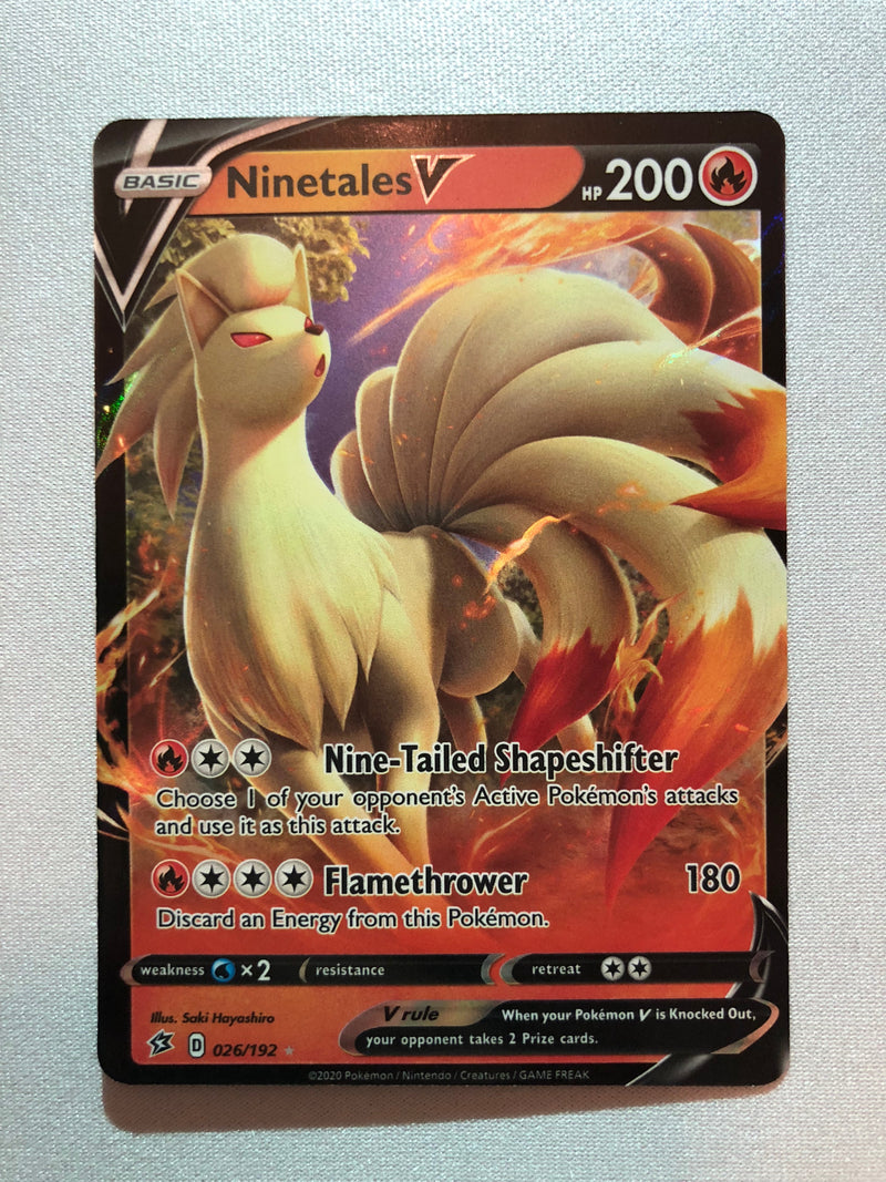 Ninetales V 026/192 SWSH Rebel Clash Holo Ultra Rare Pokemon Card Near Mint