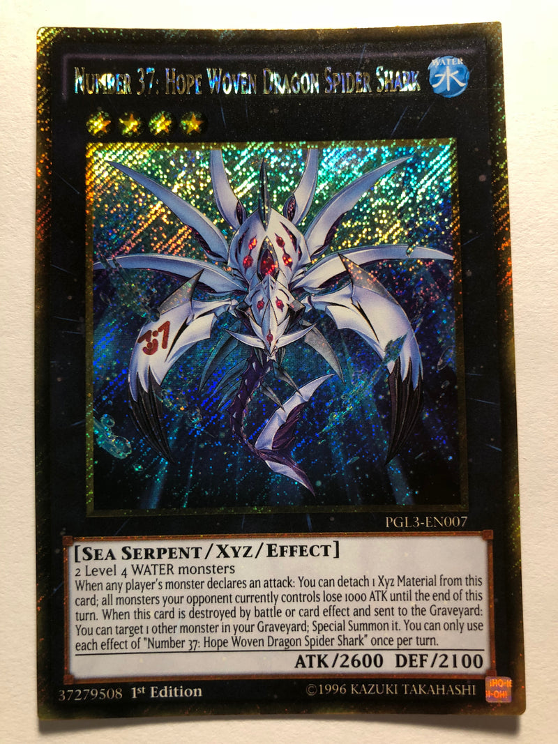 Yugioh Number 37: Hope Woven Dragon Spider Shark PGL3-EN007 Gold Secre Yugioh Number 37: Hope Woven Dragon Spider Shark PGL3-EN007 Gold Secre