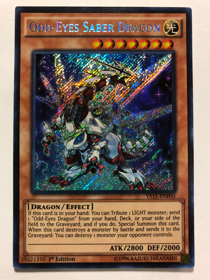 Yugioh Odd-Eyes Saber Dragon YS15-ENF00 Secret Rare 1st Edition Near Mint
