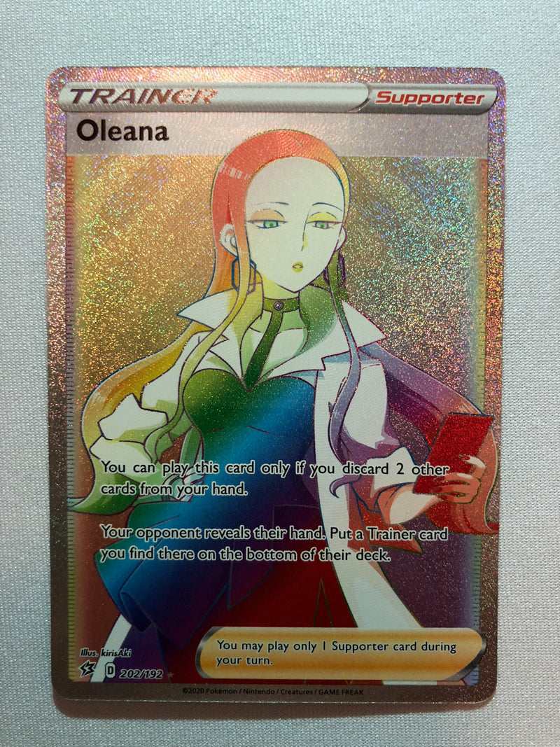 Oleana 202/192 Rebel Clash Rainbow Rare Pokemon Card Near Mint