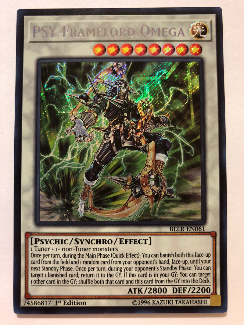 Yugioh PSY-Framelord Omega BLLR-EN061 Secret Rare 1st Edition Near Mint