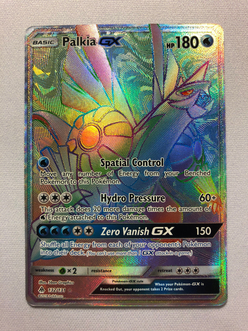 Palkia GX 132/131 Hyper Secret Rare Forbidden Light Pokemon Card Near Palkia GX 132/131 Hyper Secret Rare Forbidden Light Pokemon Card Near