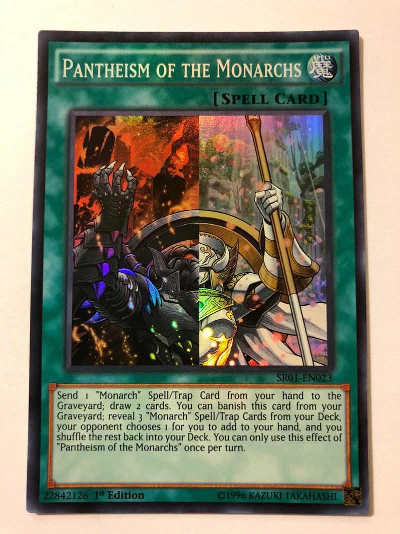 Yugioh Pantheism of The Monarchs SR01-EN023 Super Rare 1st Edition Nea Yugioh Pantheism of The Monarchs SR01-EN023 Super Rare 1st Edition Nea