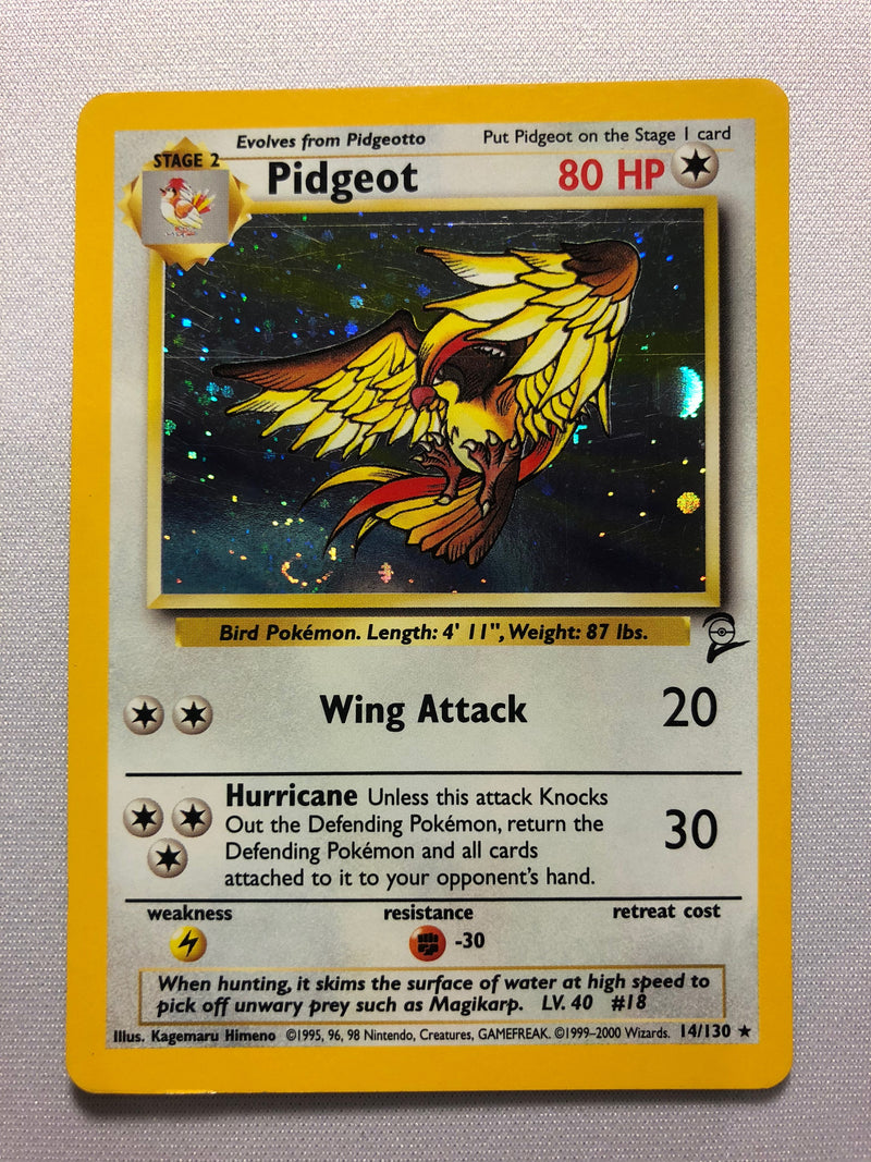 Pidgeot 14/130 Base Set 2 Holo Rare 2000 Pokemon Card Near Mint