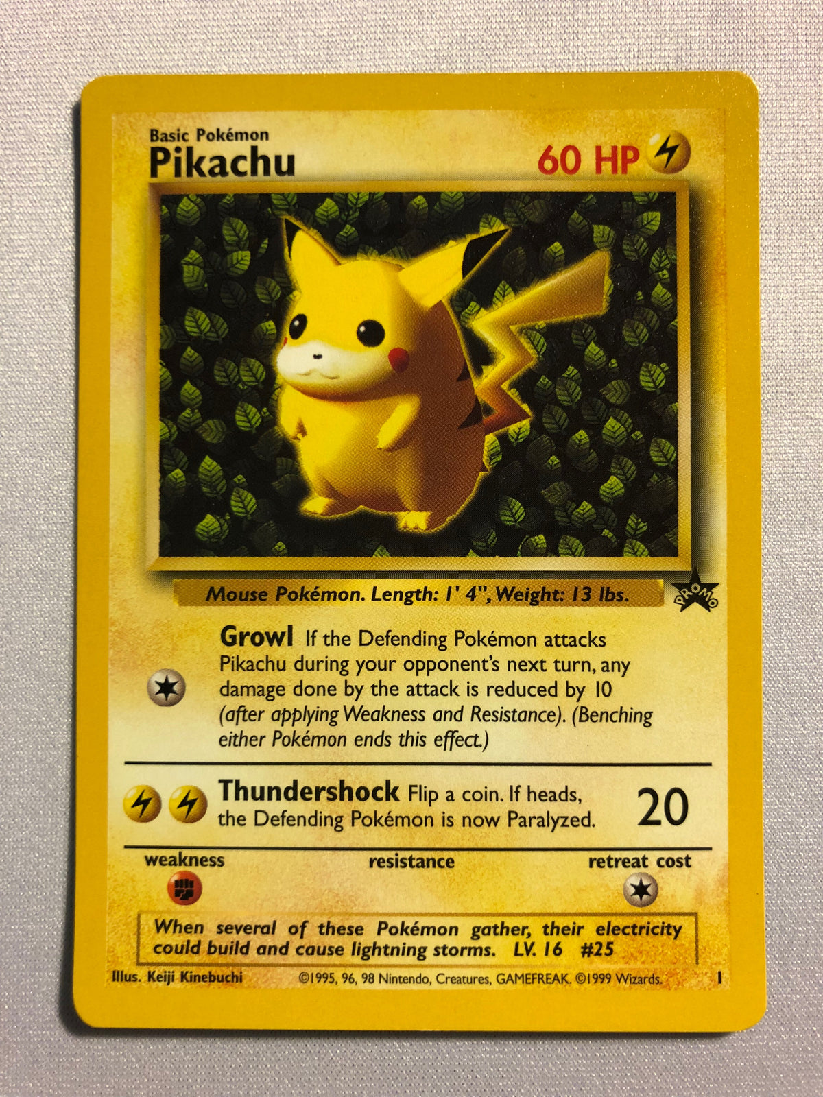 Pikachu 1 Black Star Promo Rare Pokemon Card Near Mint