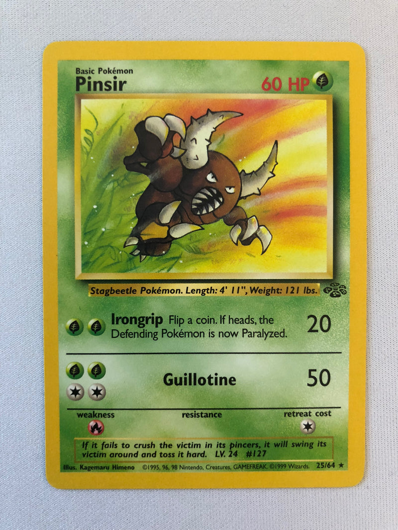Pinsir 25/64 Rare Unlimited Edition Jungle Set Pokemon Card Near Mint
