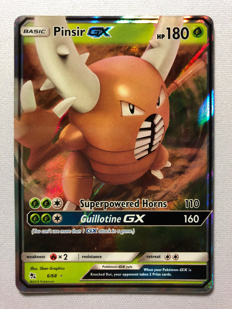 Pinsir GX 6/68 Hidden Fates Holo Rare Pokemon Card Near Mint