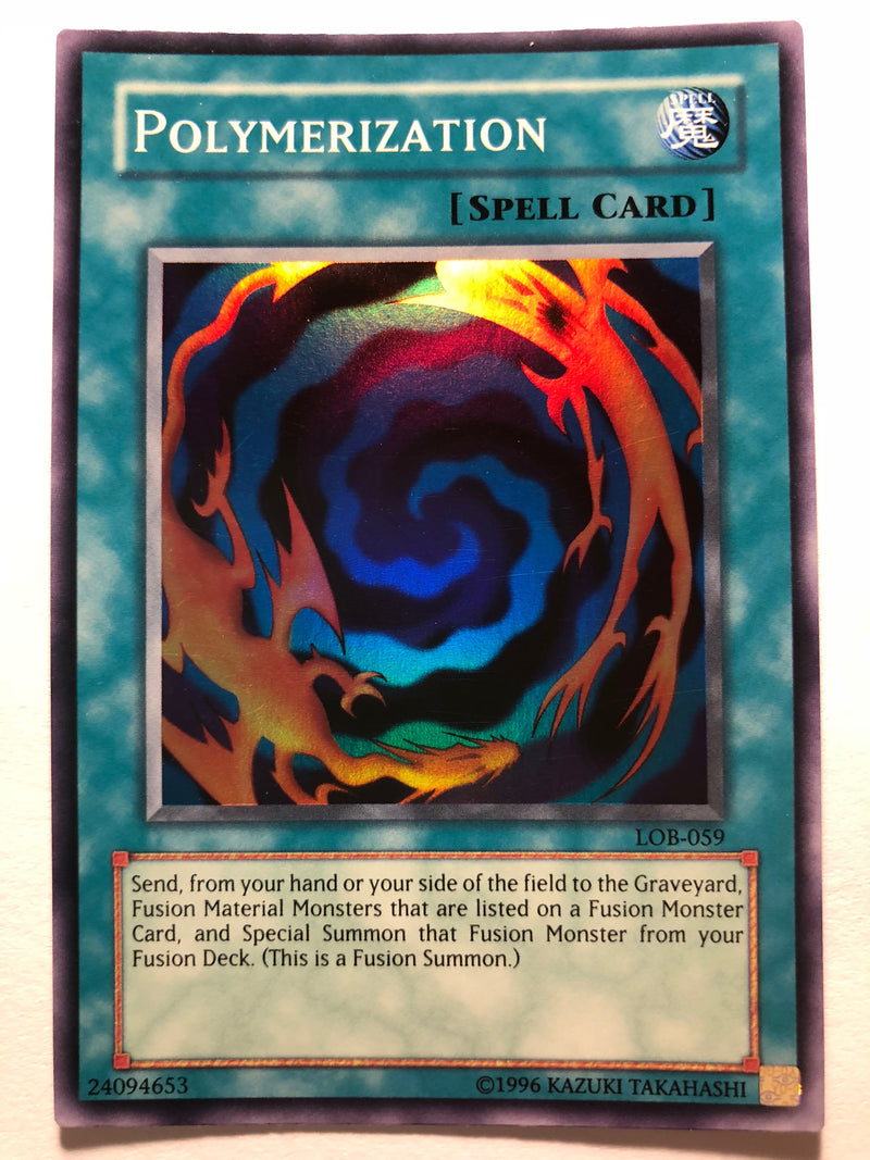 Yugioh Polymerization LOB-059 Super Rare Unlimited Edition Near Mint