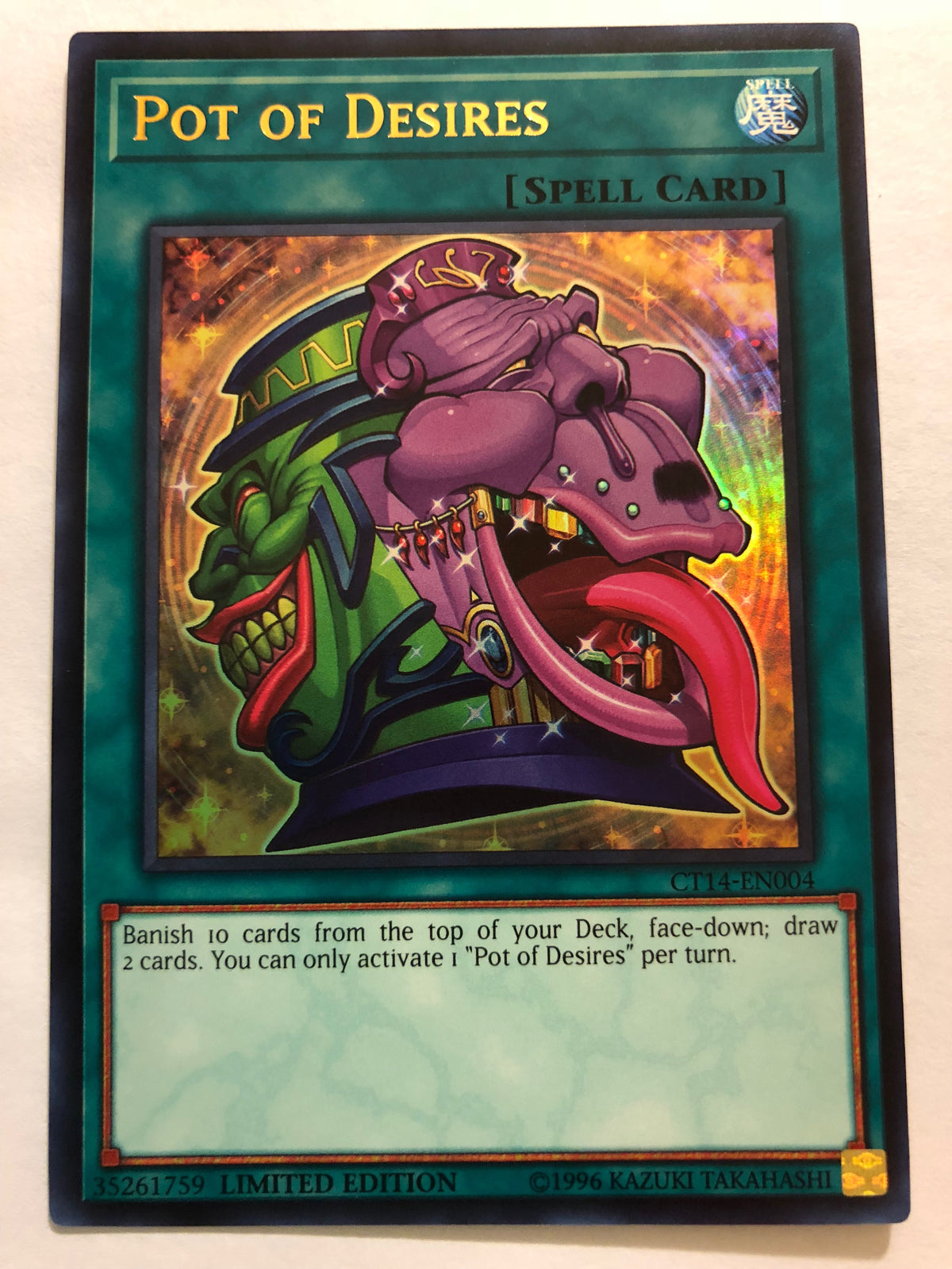 new pot card yugioh Yugioh Pot of Desires CT14-EN004 Ultra Rare Limited Edition Near Mint