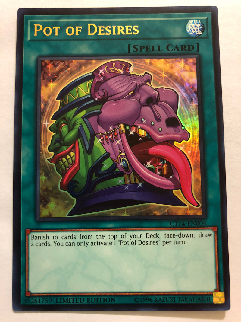 Yugioh Pot of Desires CT14-EN004 Ultra Rare Limited Edition Near Mint