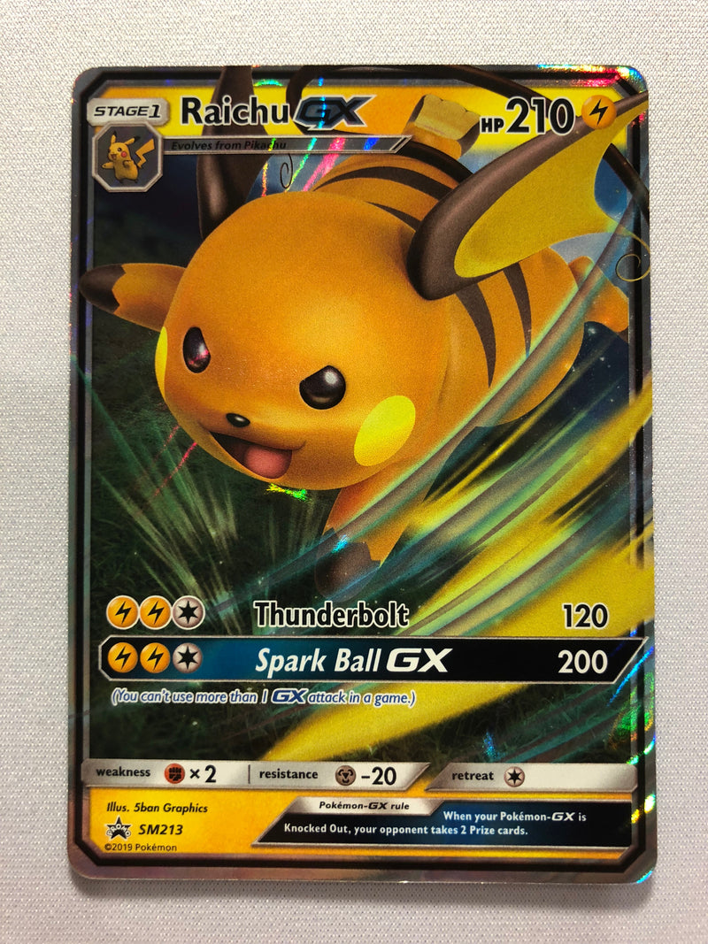 Raichu GX SM213 SM Black Star Promo Holo Rare Pokemon Card Near Mint