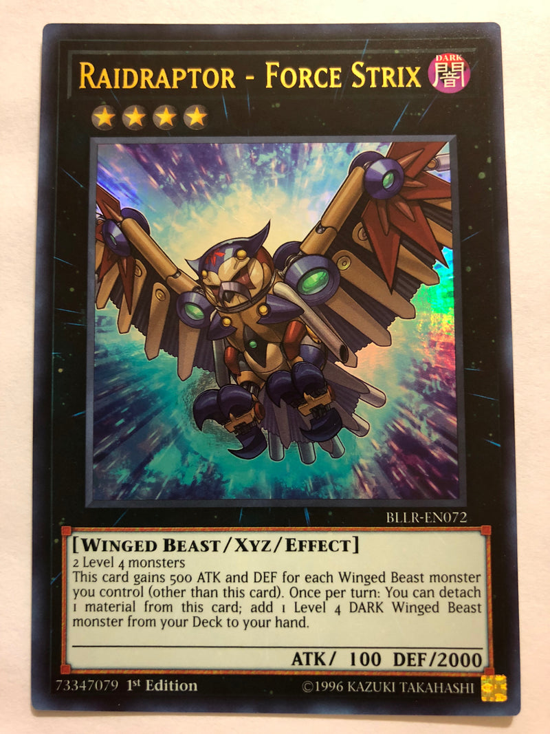 Yugioh Raidraptor - Force Strix BLLR-EN072 Ultra Rare 1st Edition Near Mint