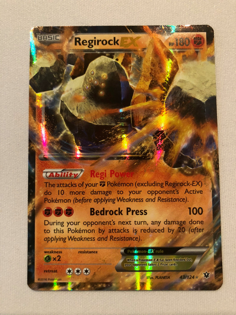 Regirock EX 43/124 Fates Collide Holo Rare Pokemon Card Near Mint Regirock EX 43/124 Fates Collide Holo Rare Pokemon Card Near Mint